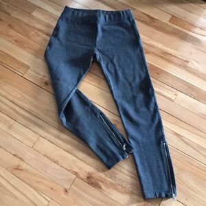 GAP gray heavyweight stretch leggings/zip ankle, S